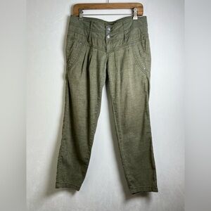 PrAna Lizbeth Womens Pants Olive/Khaki Hemp-Blend Pants Size 4 Gorpcorp active